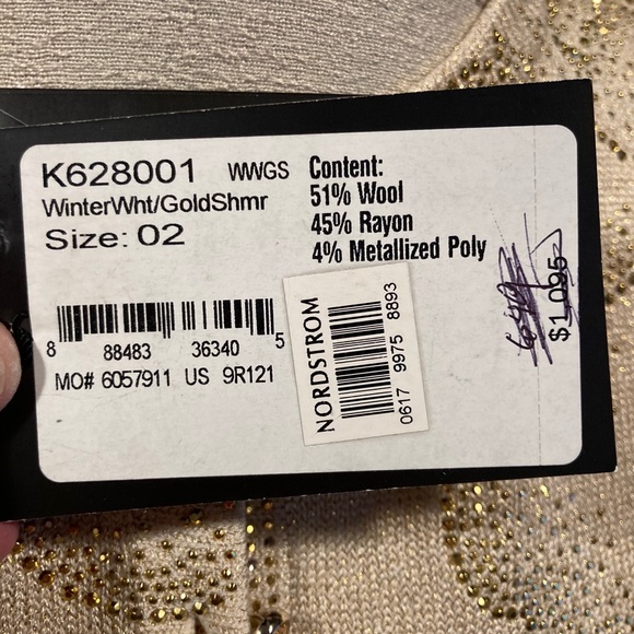 St. John Evening white/gold cardigan size 2 - Picture 4 of 6